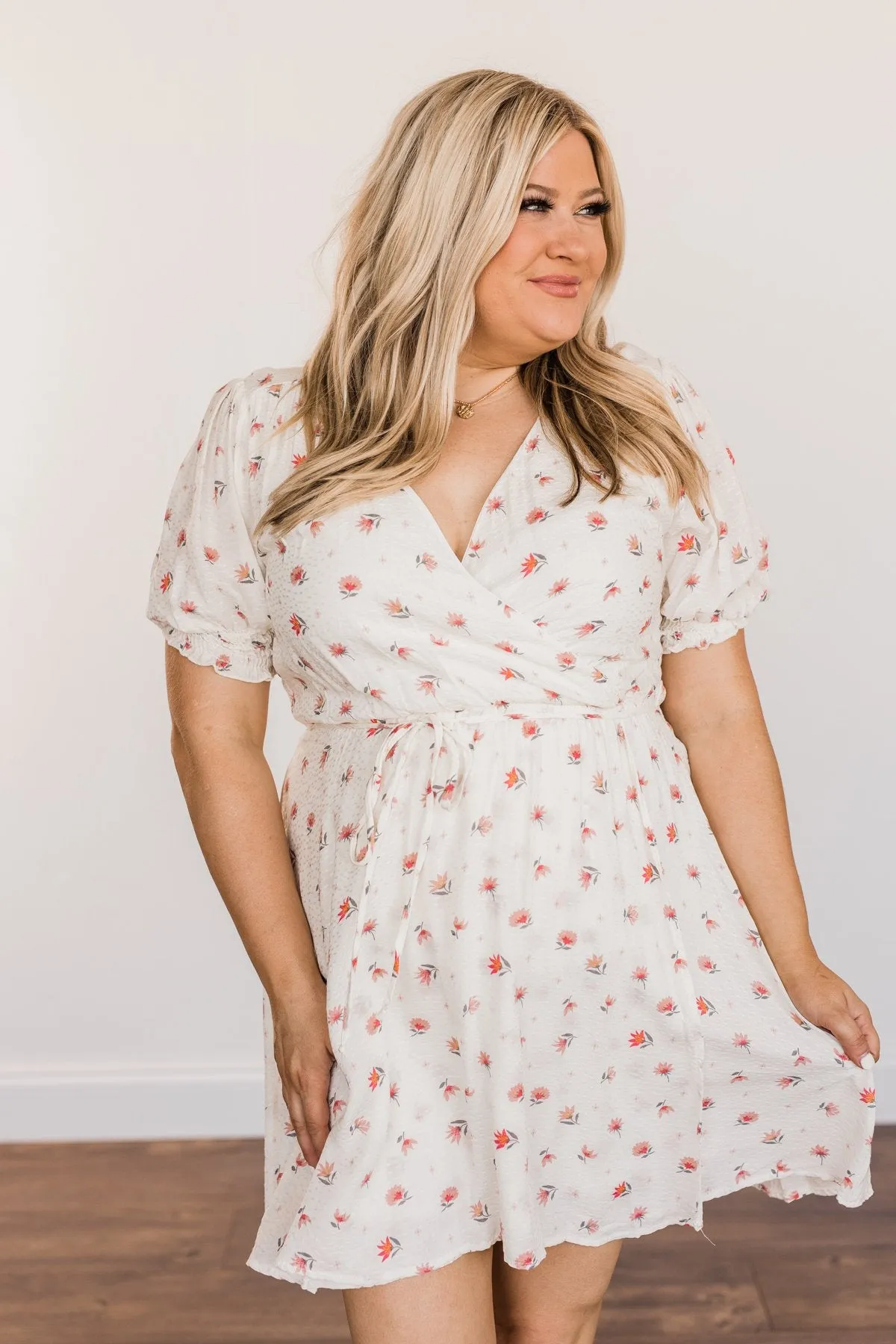 Enjoy The Simple Things Wrap Dress- Ivory