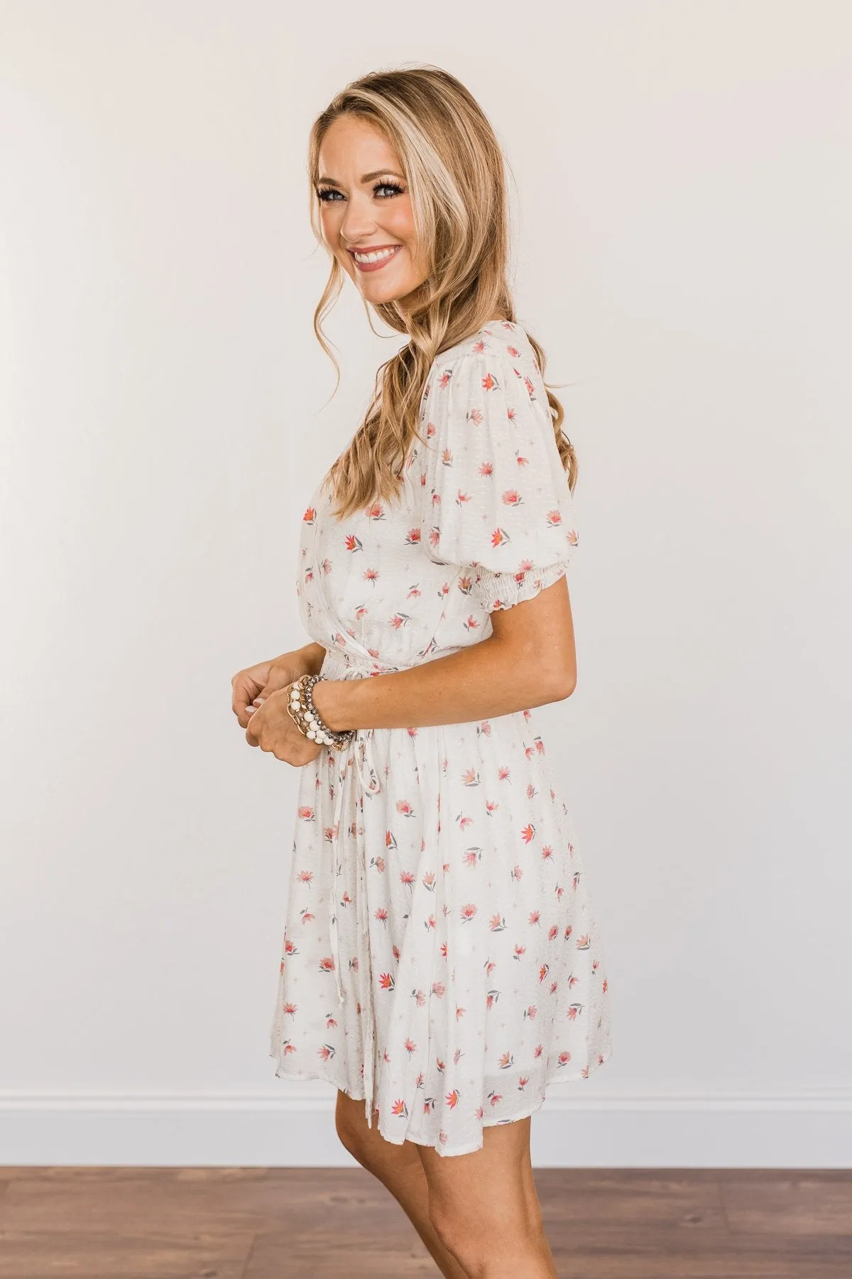 Enjoy The Simple Things Wrap Dress- Ivory