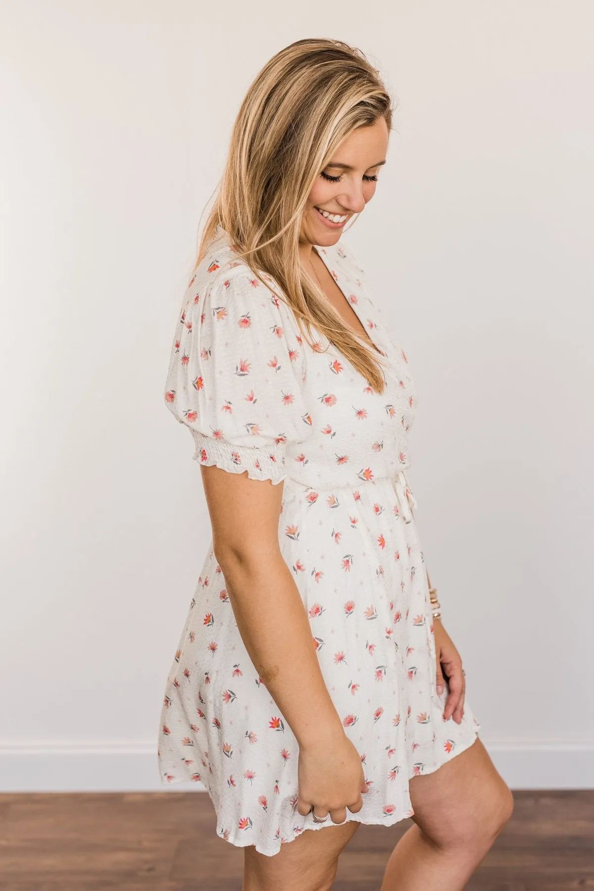 Enjoy The Simple Things Wrap Dress- Ivory