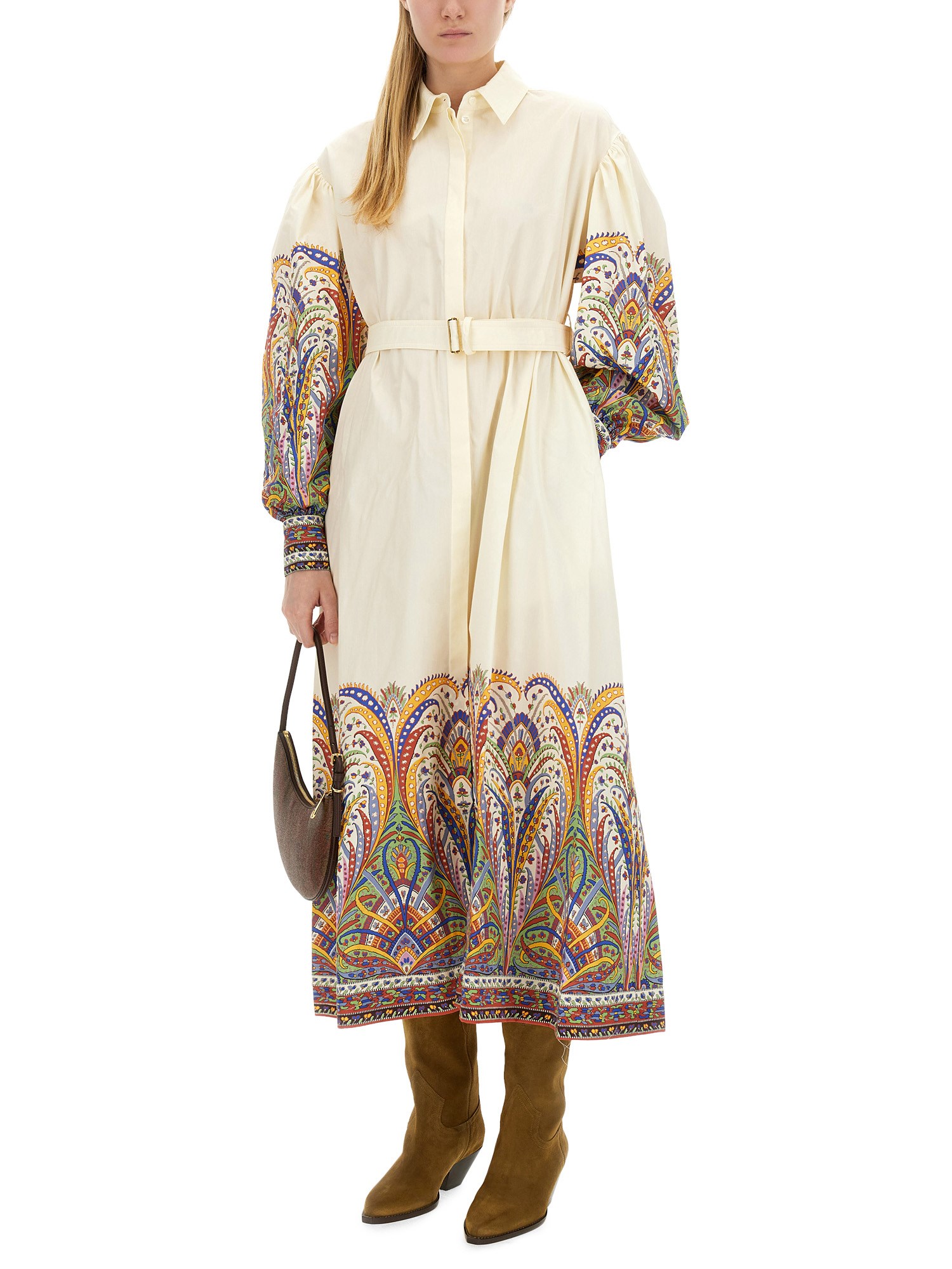 ETRO    PRINTED COTTON CHEMISIER DRESS