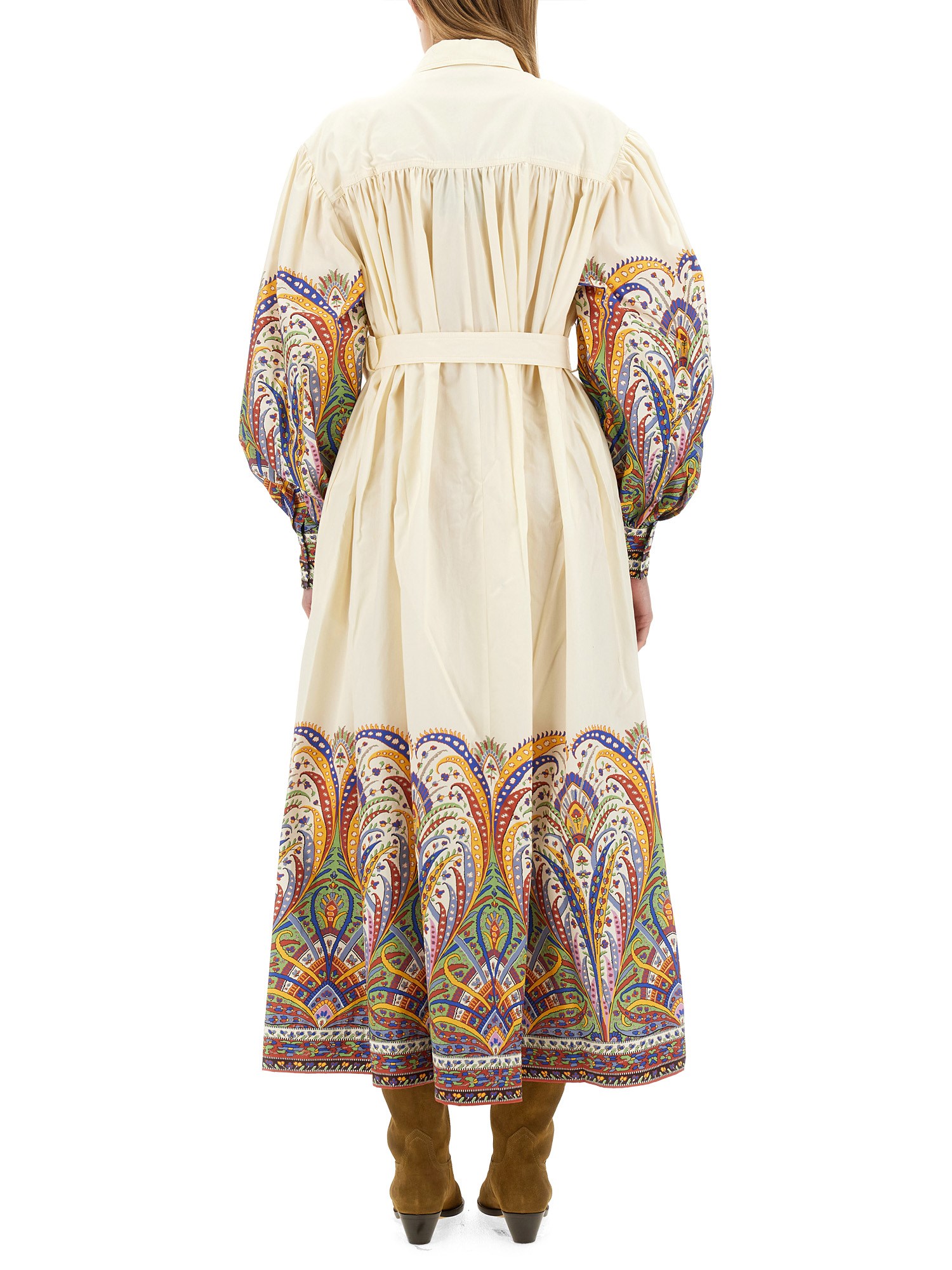 ETRO    PRINTED COTTON CHEMISIER DRESS