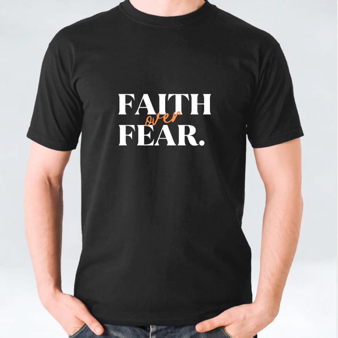 Faith over Fear Unisex T-shirt - White/Black/Maroon