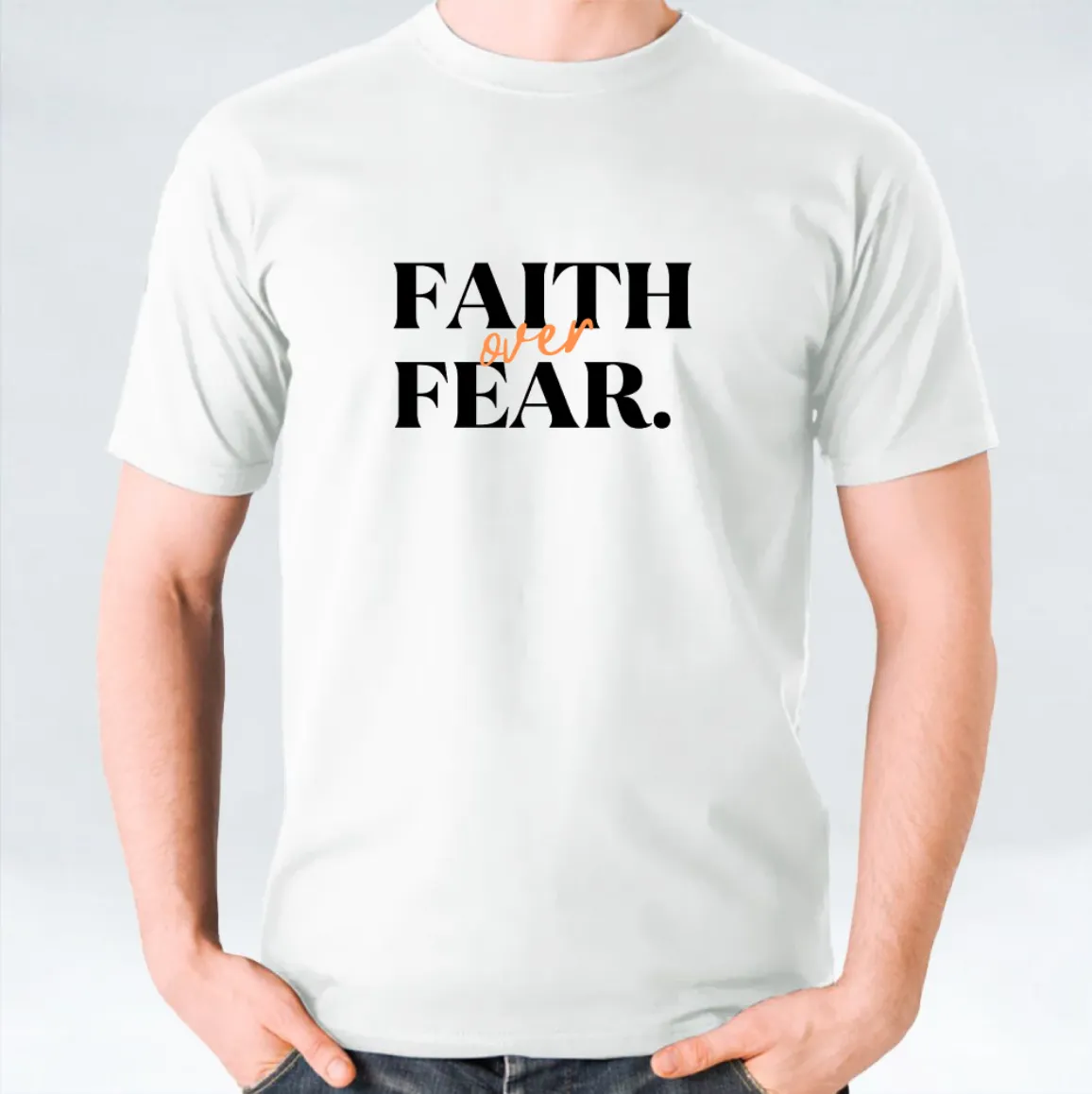 Faith over Fear Unisex T-shirt - White/Black/Maroon