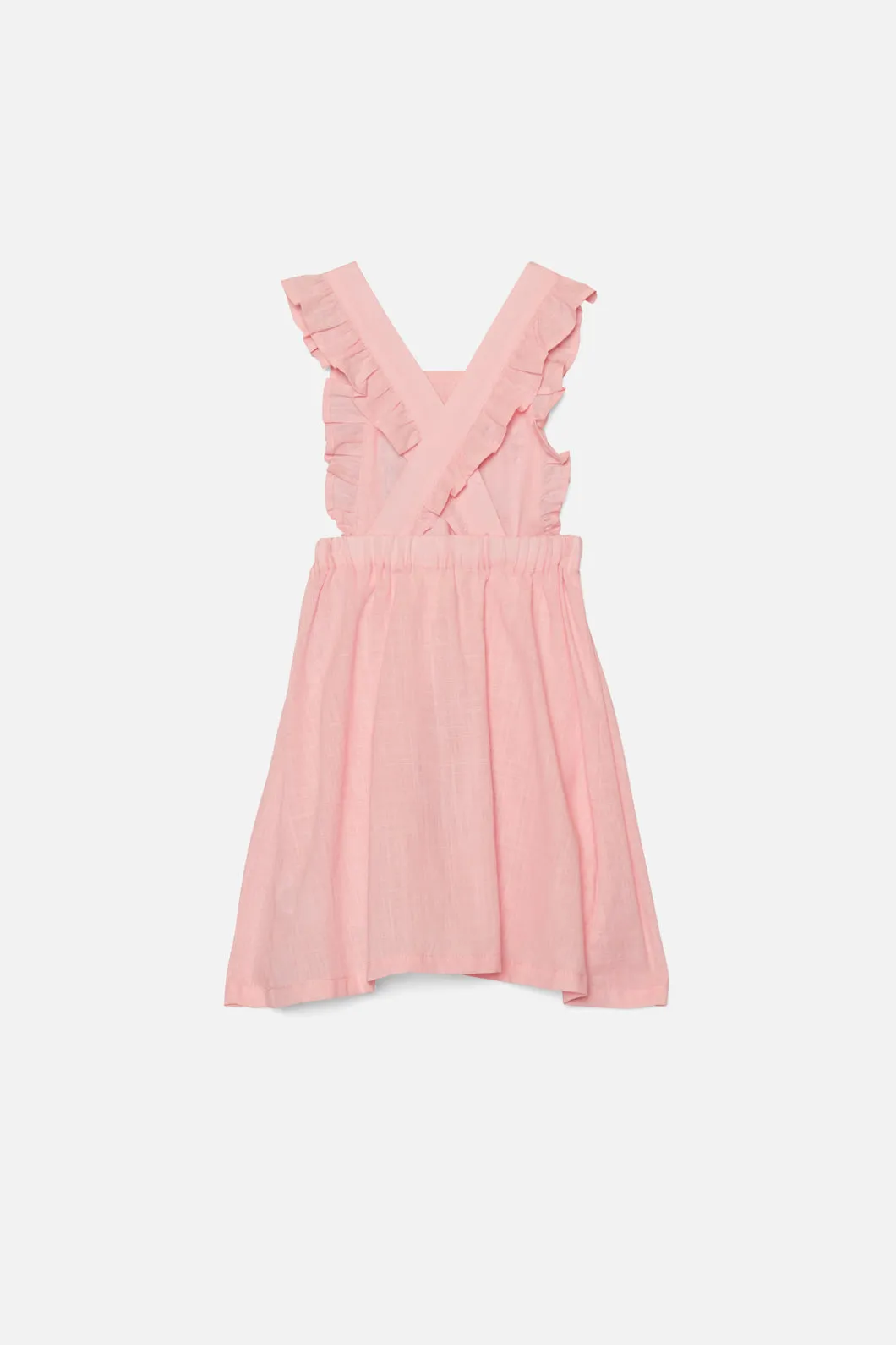 Flower Fields Embroidered Kids Pinafore