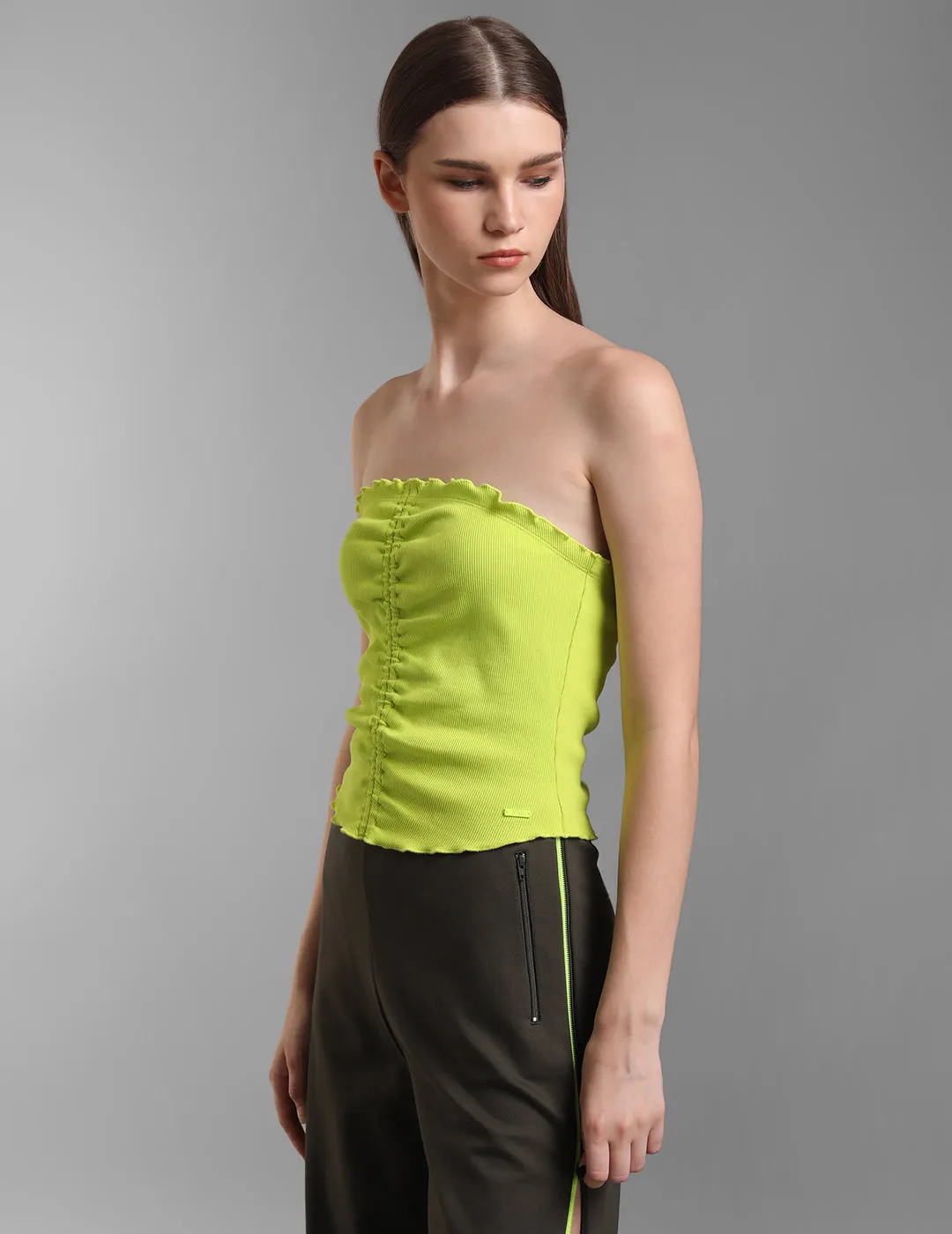 Front Ruched Tube Top