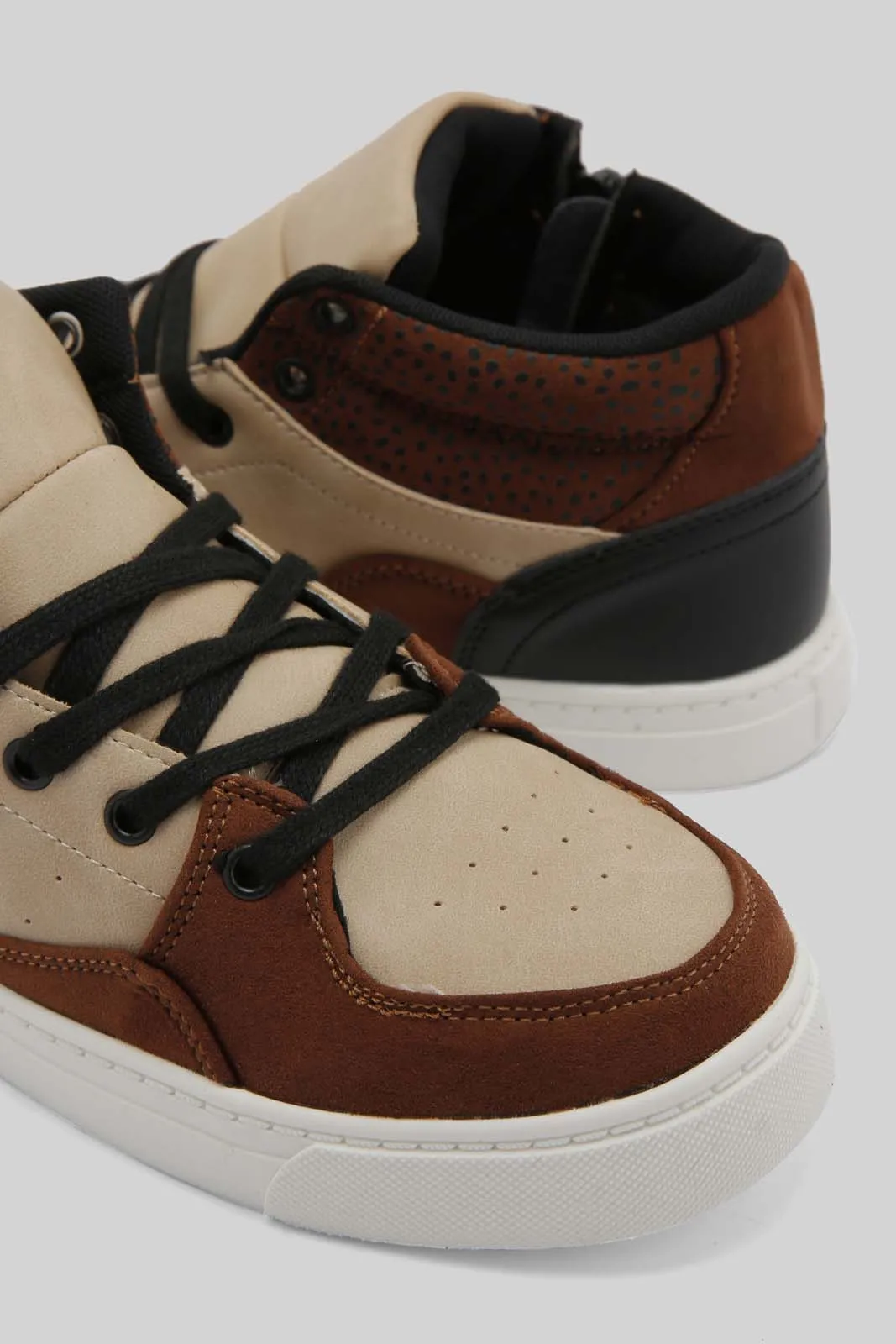 Girls Brown High Top Sneaker