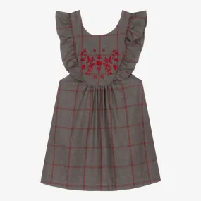 Girls Grey Pinafore Dress