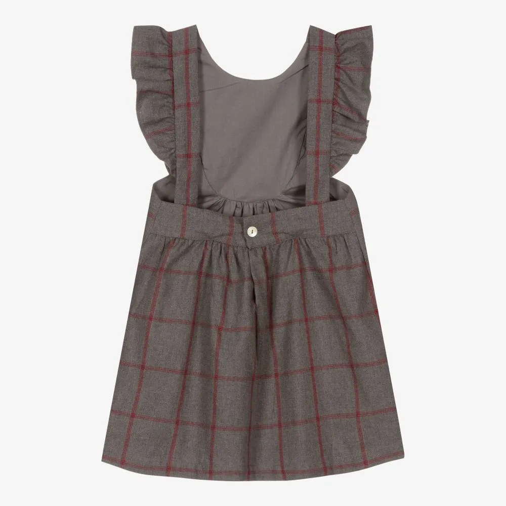 Girls Grey Pinafore Dress