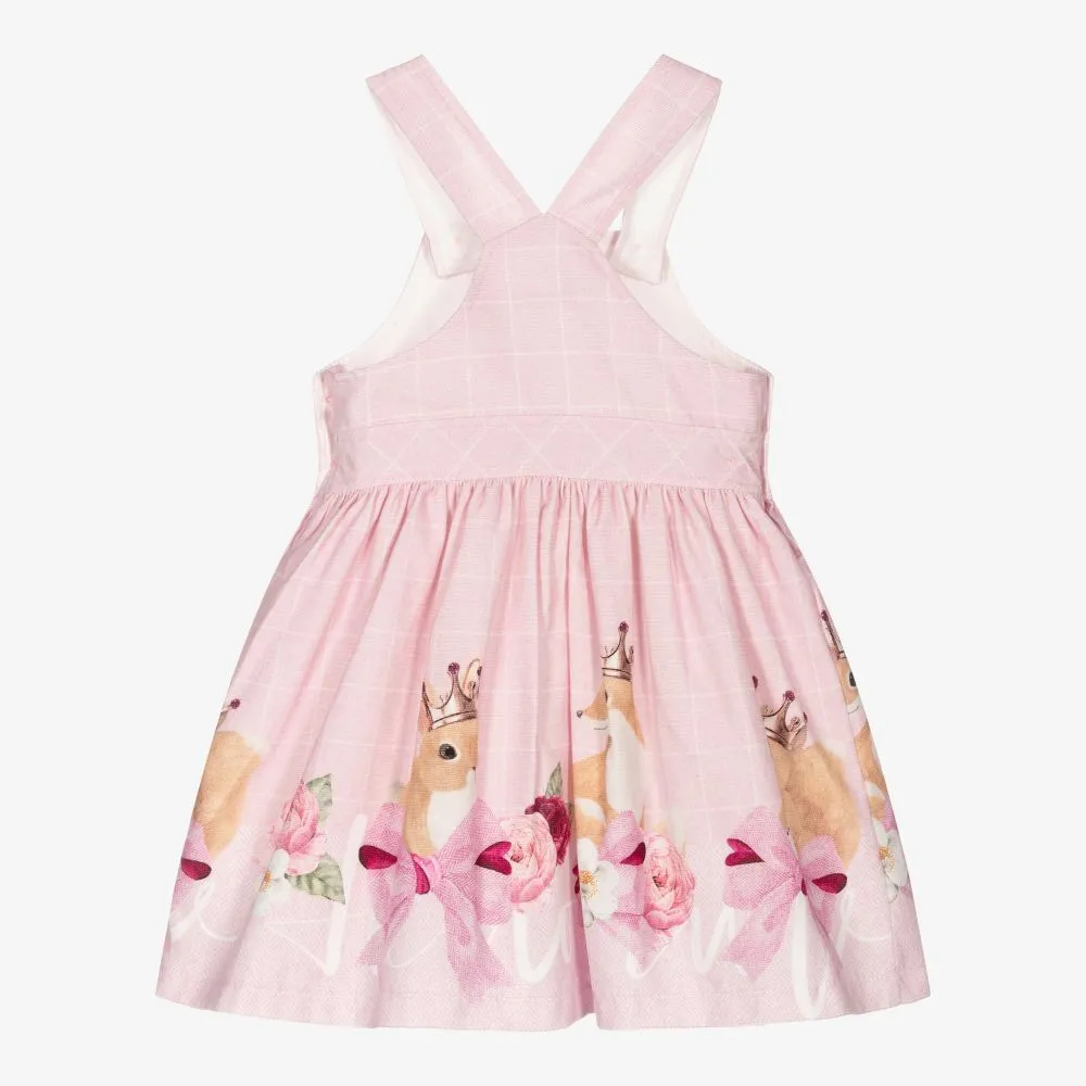 Girls Pink Pinafore Dress