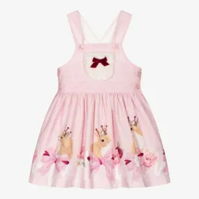 Girls Pink Pinafore Dress