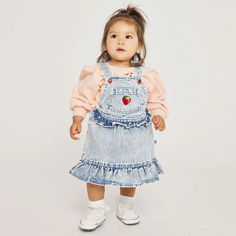 Goldie And Ace Denim Pinafore - Pippa Strawberry