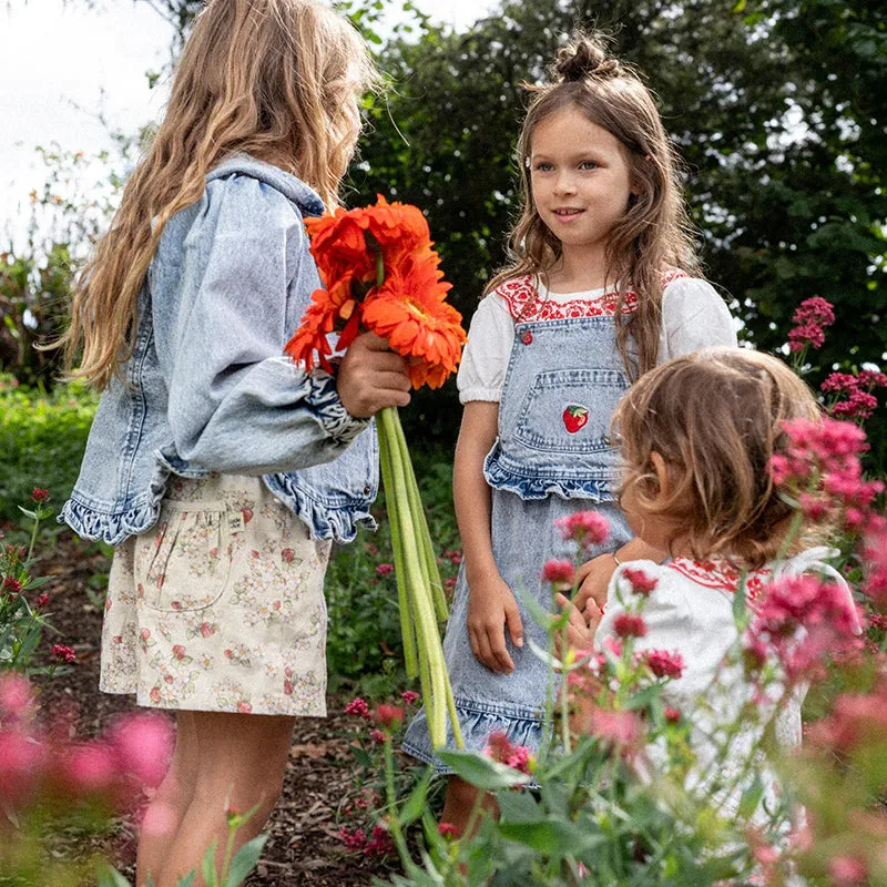 Goldie And Ace Denim Pinafore - Pippa Strawberry