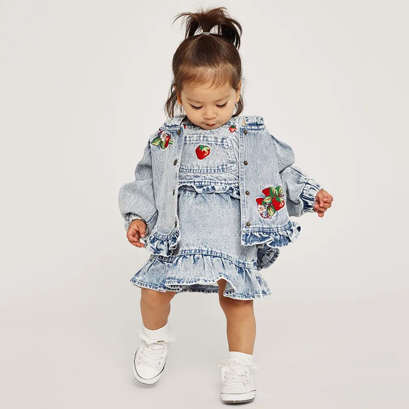 Goldie And Ace Denim Pinafore - Pippa Strawberry