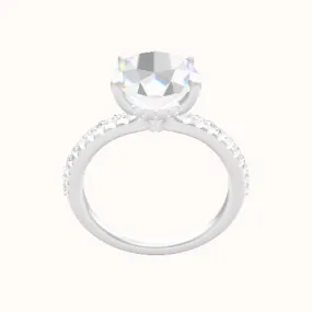 Half Pave Engagement Ring With Front set gallery Head