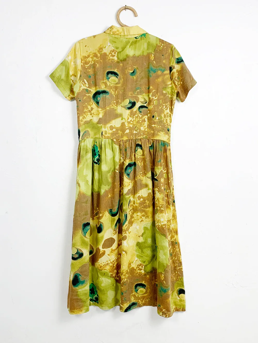 Handmade Trippy Cotton 50s Silhouette Dress