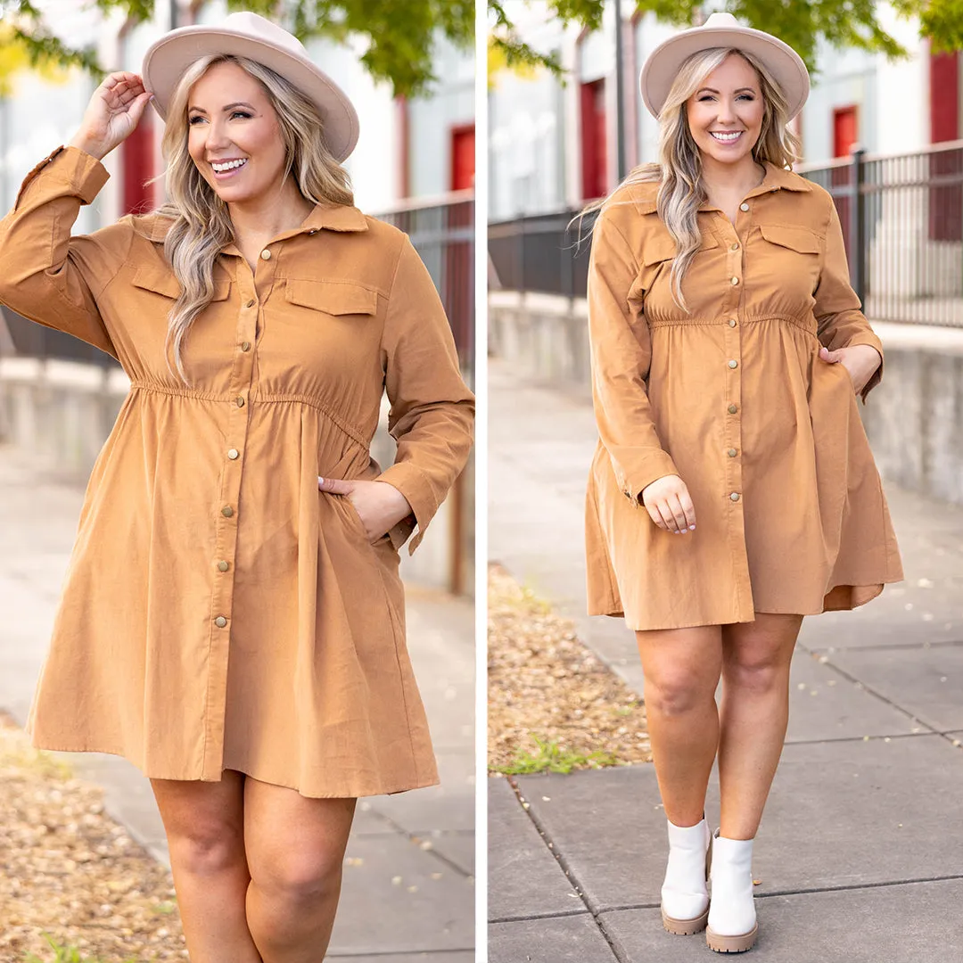 Heart Sparkles Dress, Camel