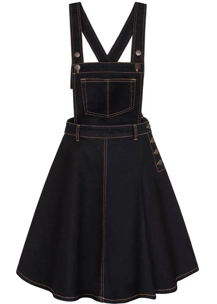 Hell Bunny Dakota 50's Pinafore Swing Dress Navy