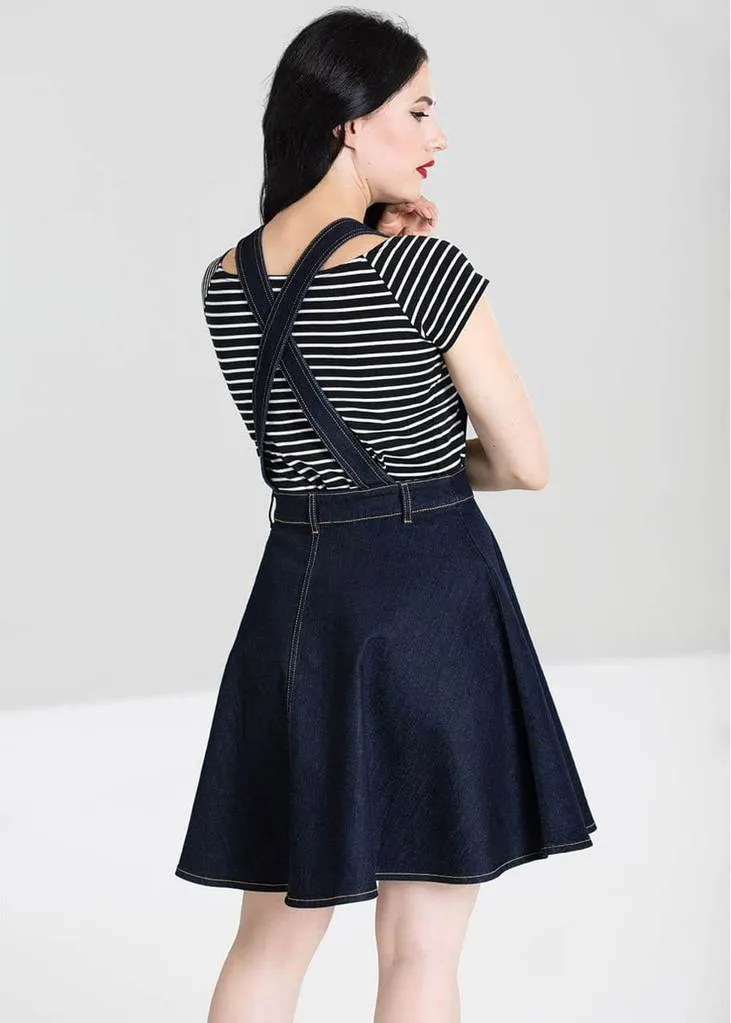 Hell Bunny Dakota 50's Pinafore Swing Dress Navy