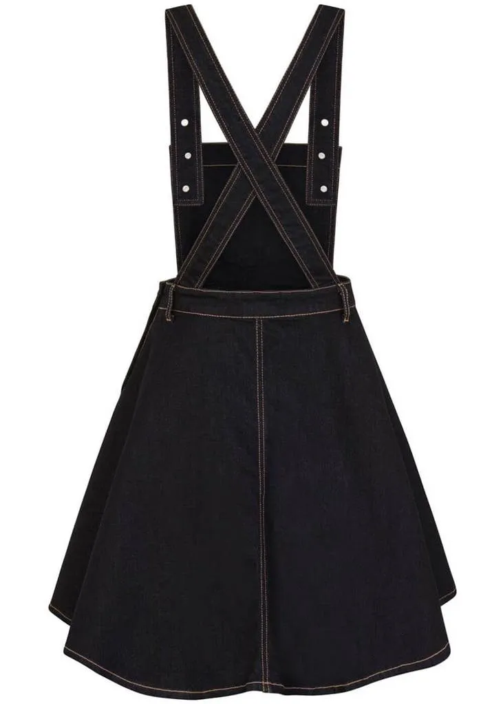 Hell Bunny Dakota 50's Pinafore Swing Dress Navy