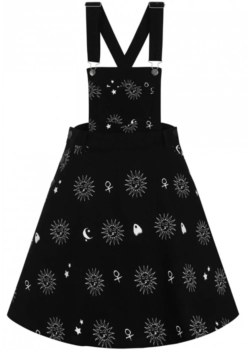 Hell Bunny Oculus Pinafore 60's Dress Black