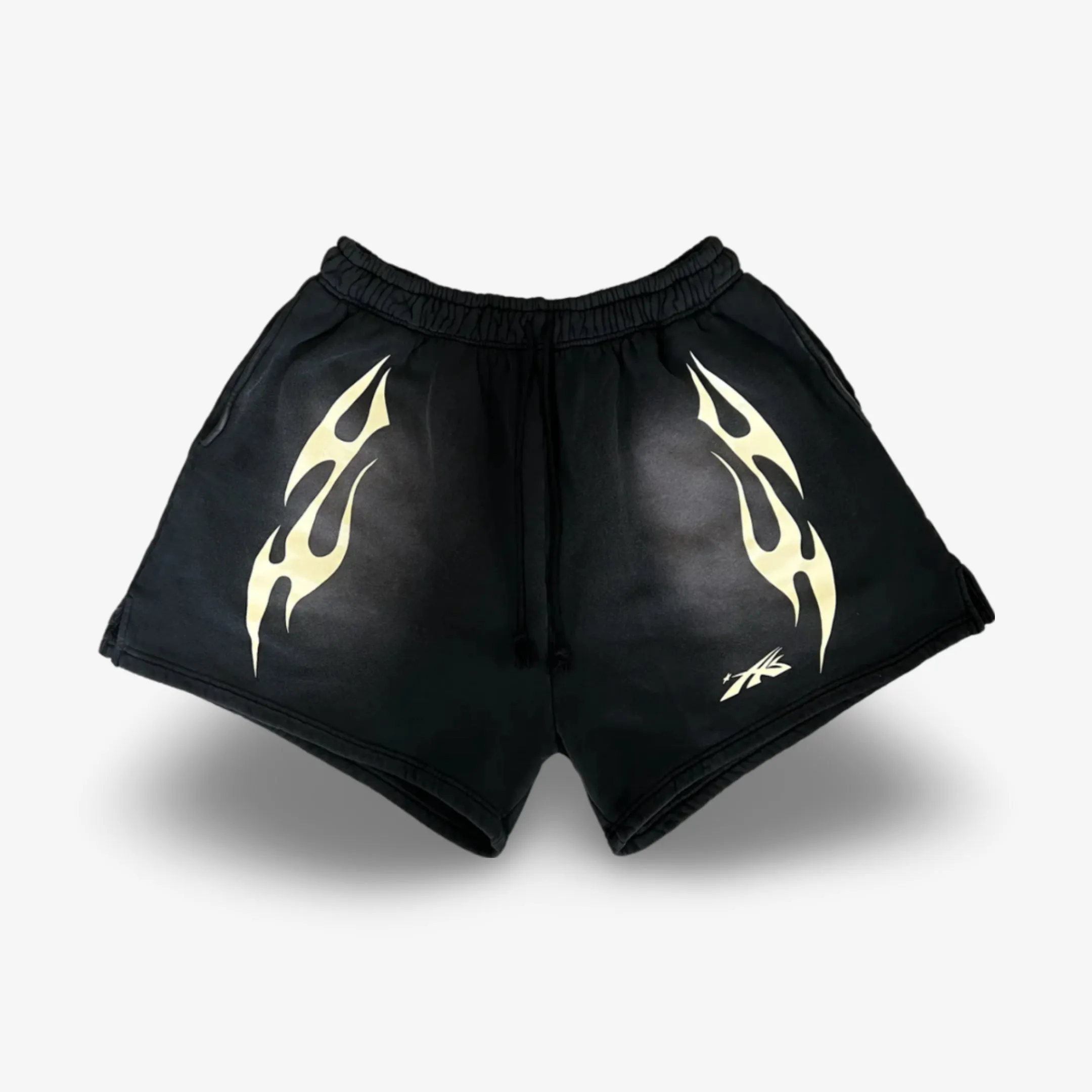 Hellstar Sports Shorts 'Flame' Washed Black SS24