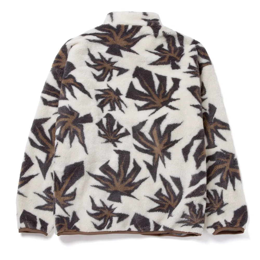 HUF LOWELL JACQUARD SHERPA ZIP JACKET // NATURAL