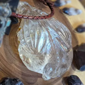 Inclusion Quartz Dragon Carving from Brazil  ~ A Tucson Finding! ~ Gleaming DRAGON Energy! Brazil Quartz with Hematite Inclusion