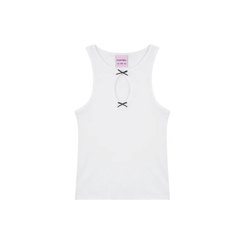 ITZAVIBE  |Street Style Plain Cotton Logo Tanks & Camisoles