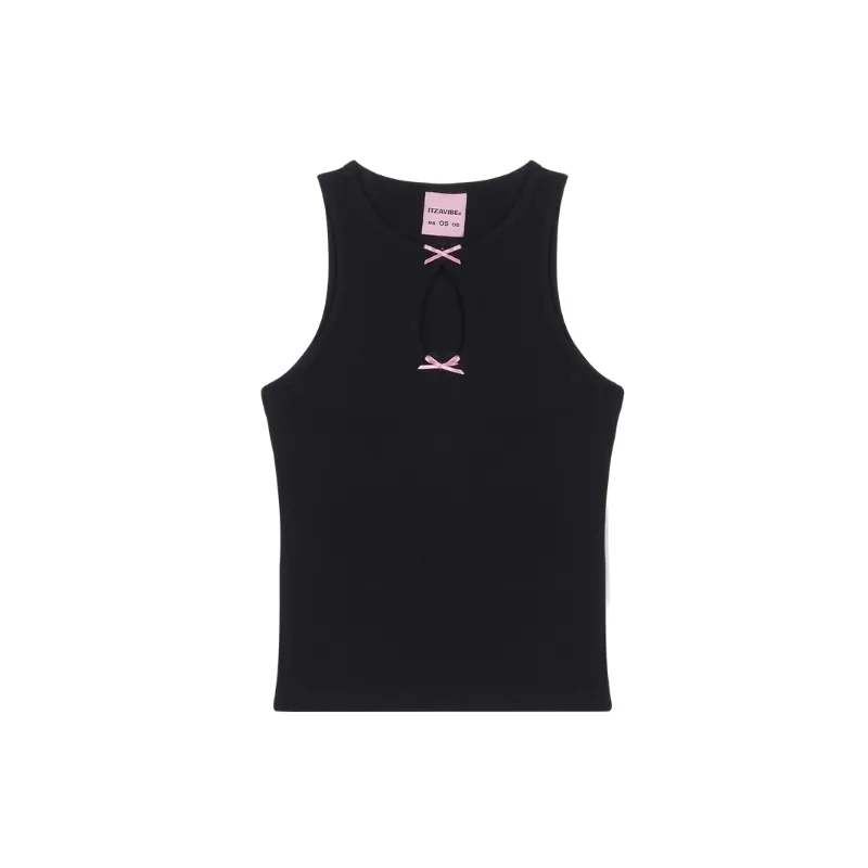 ITZAVIBE  |Street Style Plain Cotton Logo Tanks & Camisoles