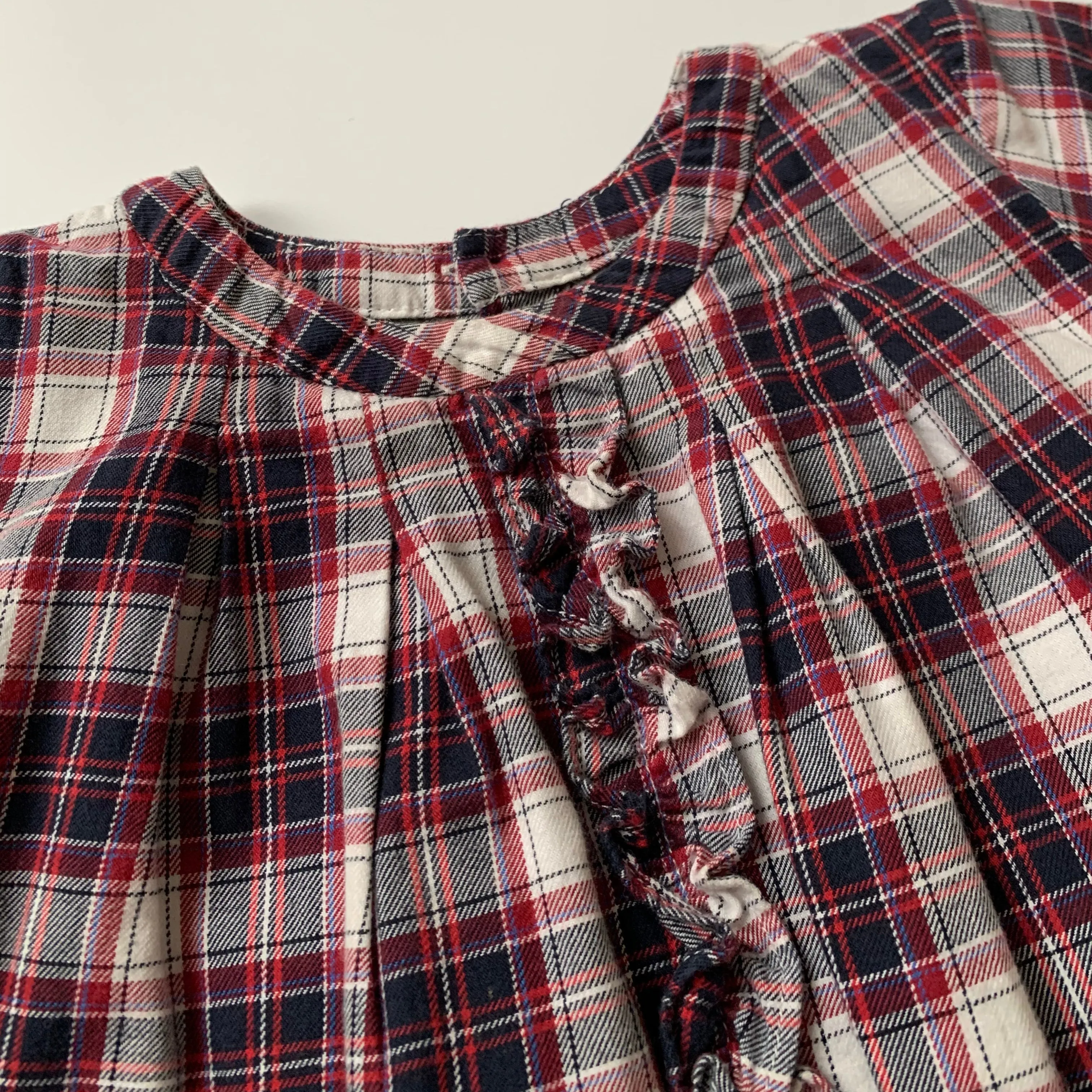 Jacadi Maroon And Navy Tartan Dress: 3 Years