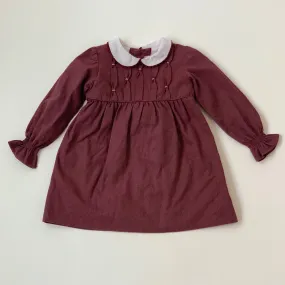 La Coqueta Maroon Dress With White Collar: 2 Years