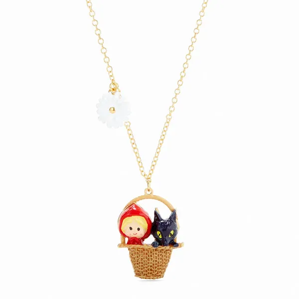 Les Nereides Basket Little Red Riding Hood And Big Bad Wolf Pendant Necklace