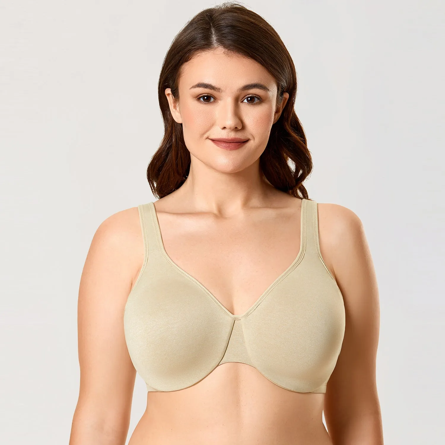 Light Green Full Coverage Seamless Non-Padded Minimizer Bra for Women