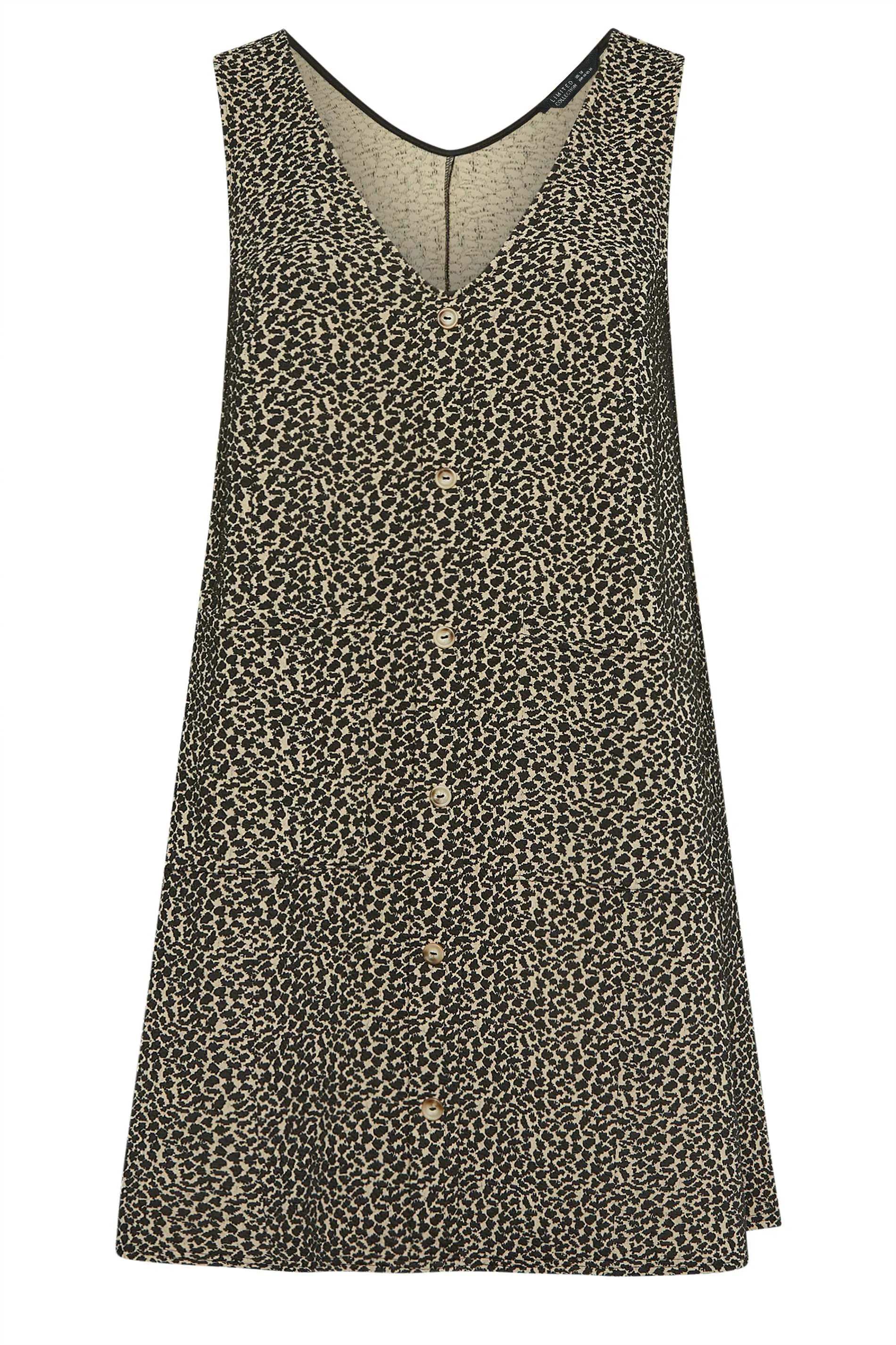 LIMITED COLLECTION Curve Grey Animal Print A-Line Pinafore Dress