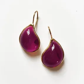 LOULOU SIMPLE EARRINGS DARK PINK