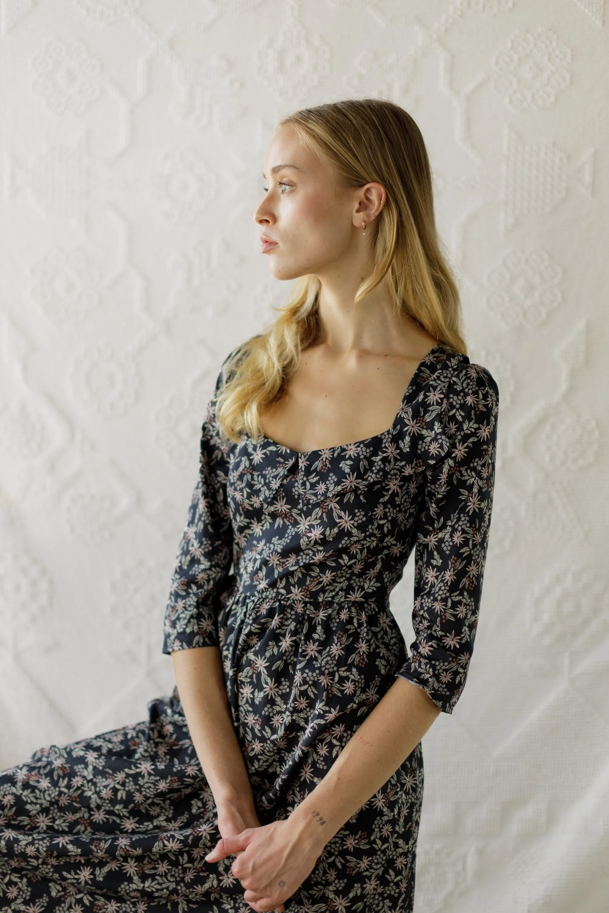 Marisol Dress / Black Cotton Floral