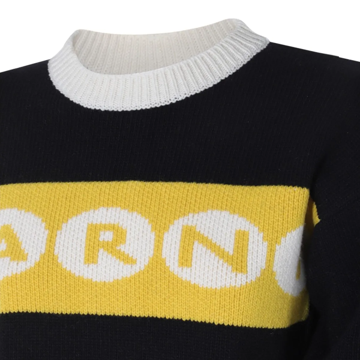 MARNI  |Crew Neck Casual Style Wool Cropped Logo V-neck & Crew neck