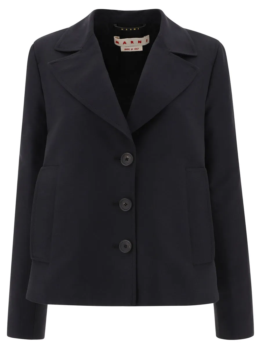 Marni    Marni A Line Cady Jacket With Back Pleat