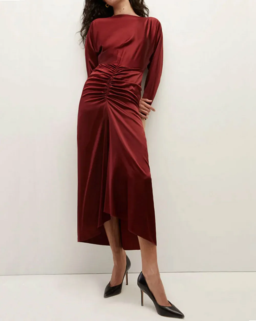 Maroon Silk Sabri Dress