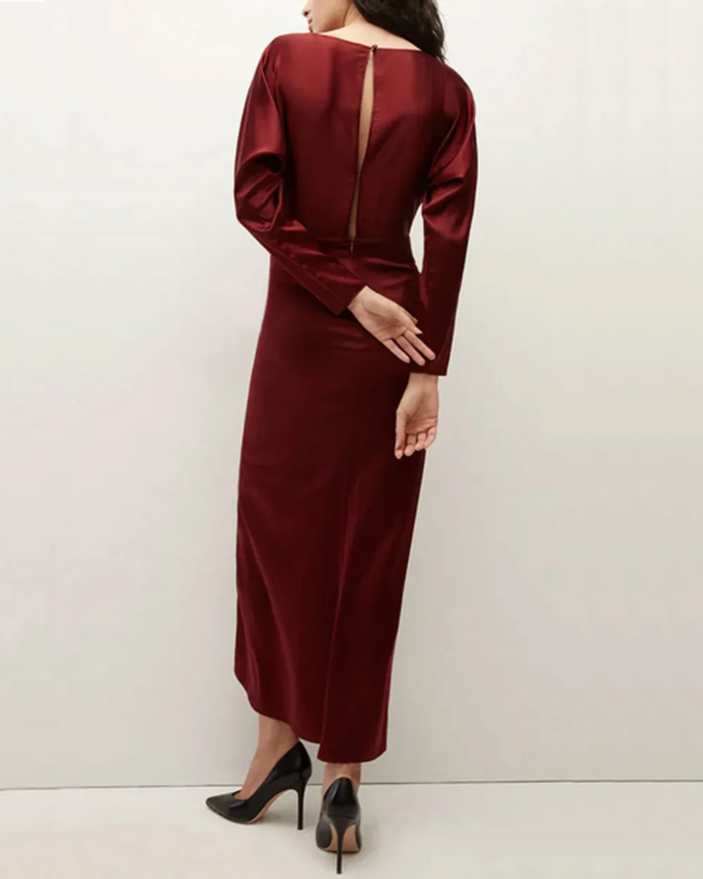 Maroon Silk Sabri Dress