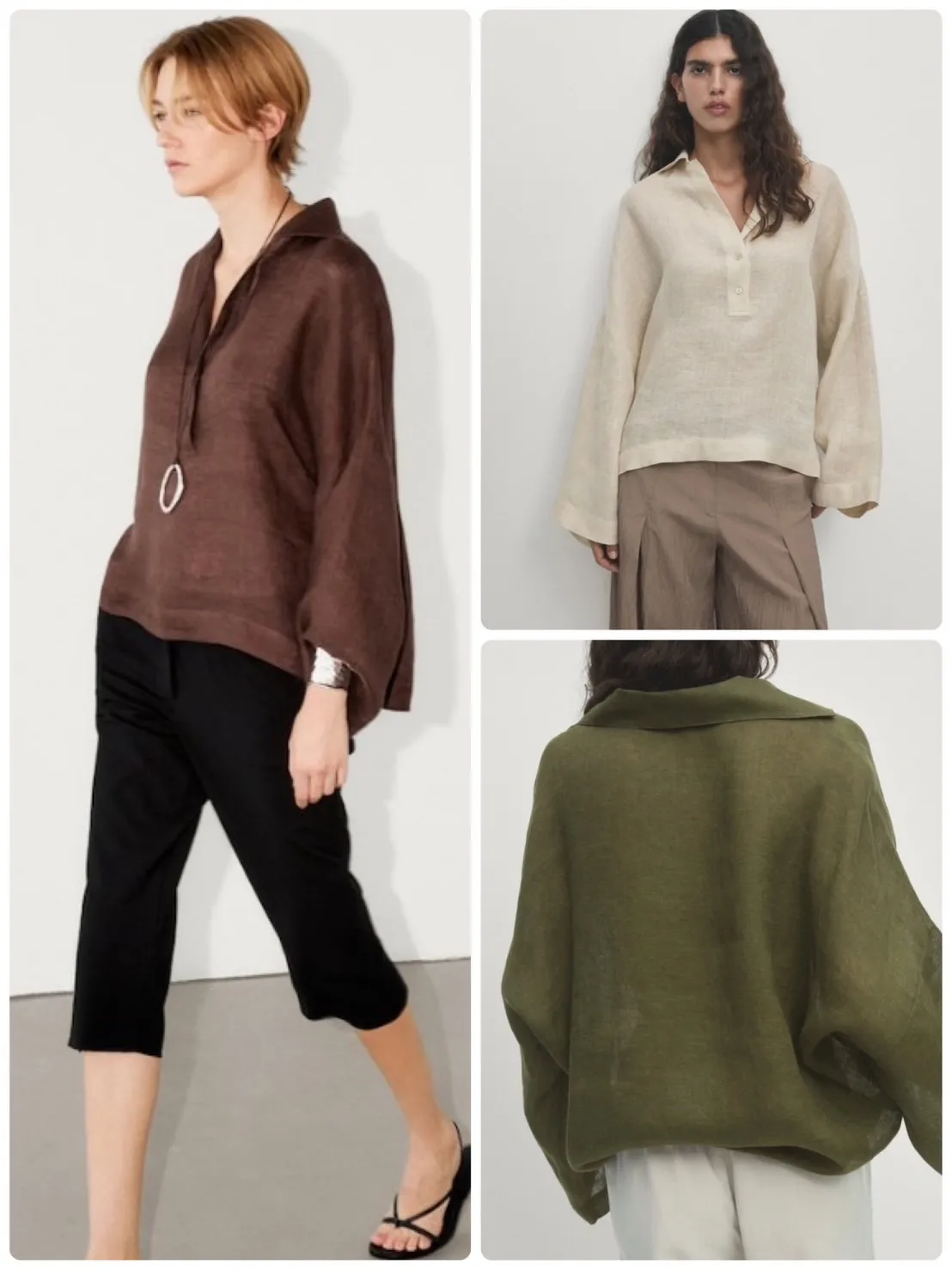 Massimo Dutti  |Casual Style Linen Long Sleeves Plain Elegant Style