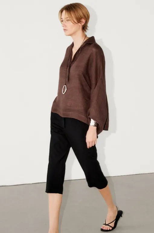 Massimo Dutti  |Casual Style Linen Long Sleeves Plain Elegant Style