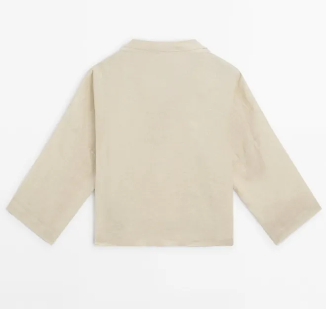 Massimo Dutti  |Casual Style Linen Long Sleeves Plain Elegant Style