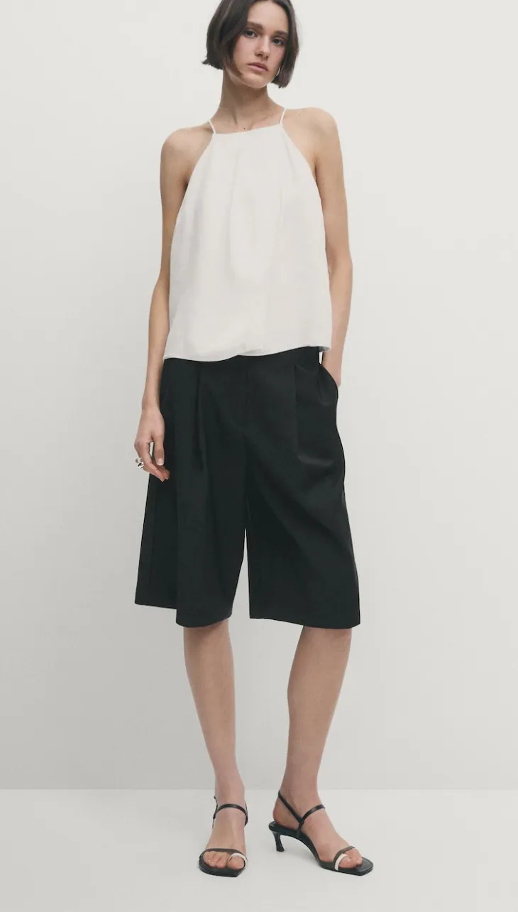 Massimo Dutti  |Casual Style Linen Sleeveless Plain Elegant Style