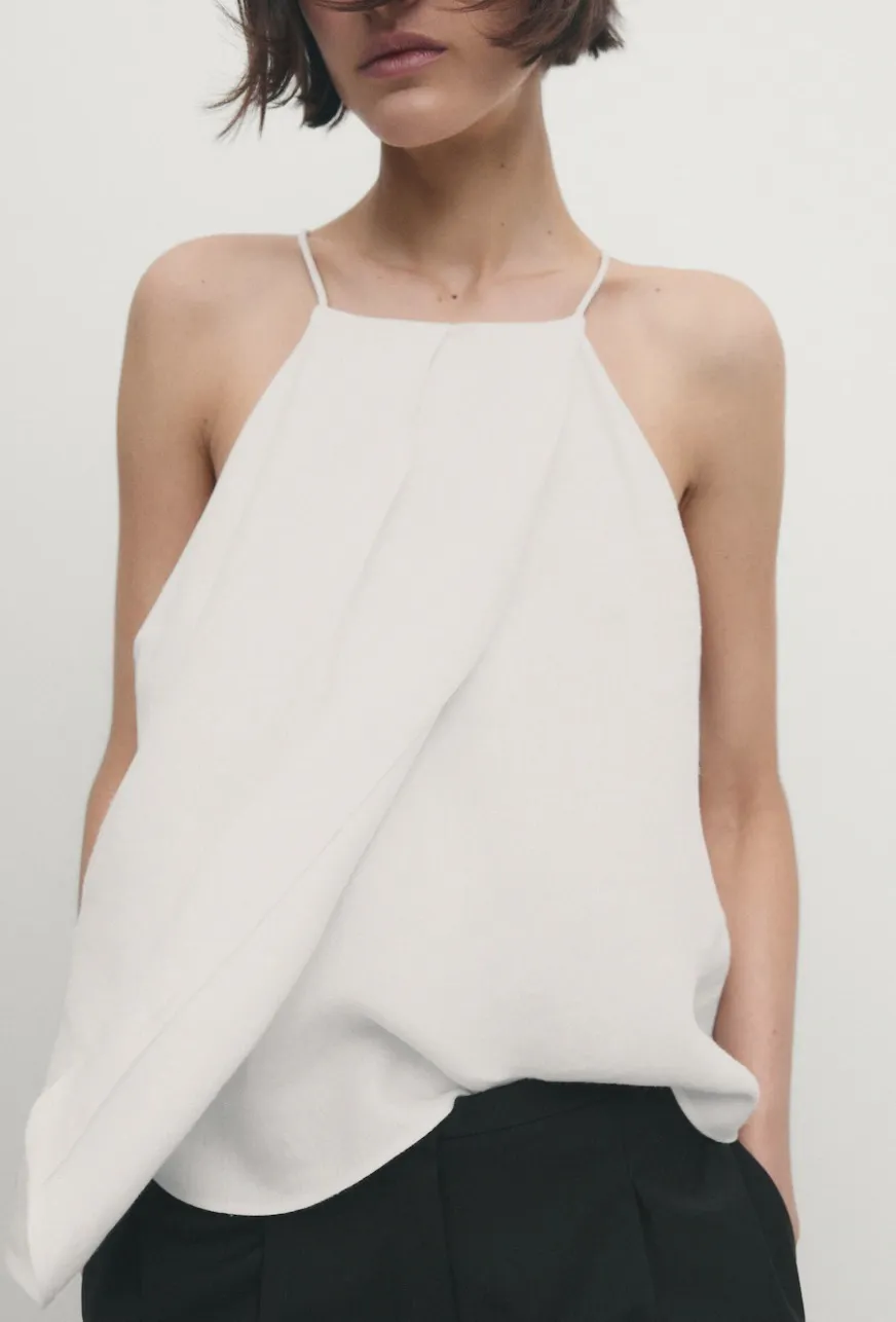 Massimo Dutti  |Casual Style Linen Sleeveless Plain Elegant Style