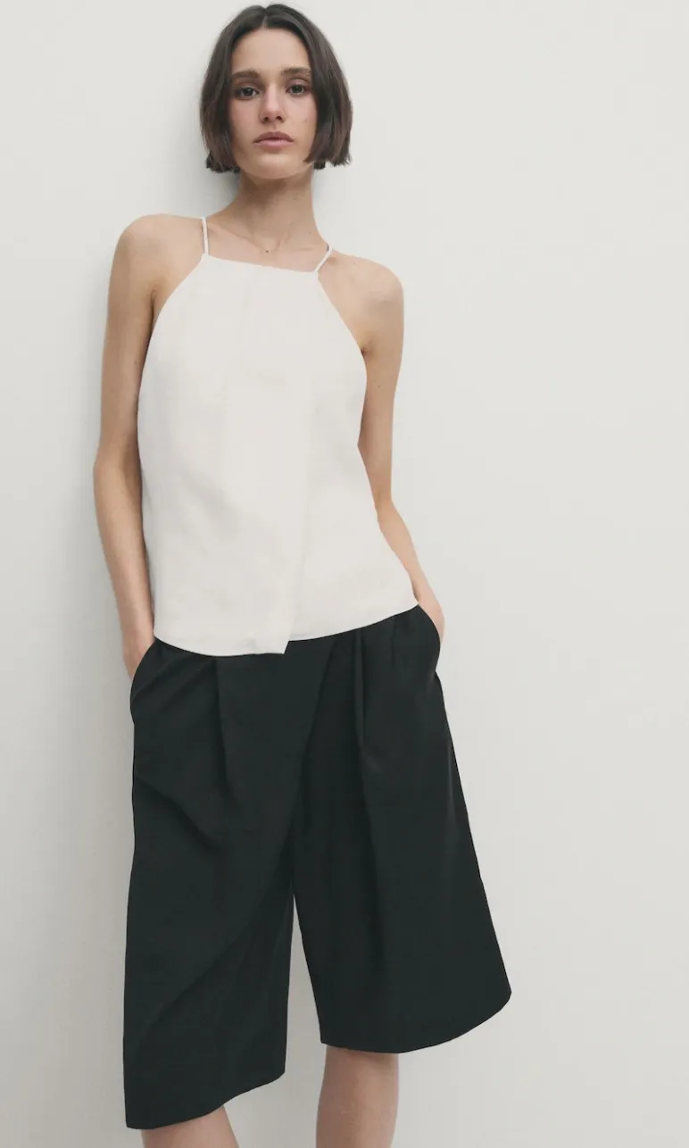 Massimo Dutti  |Casual Style Linen Sleeveless Plain Elegant Style