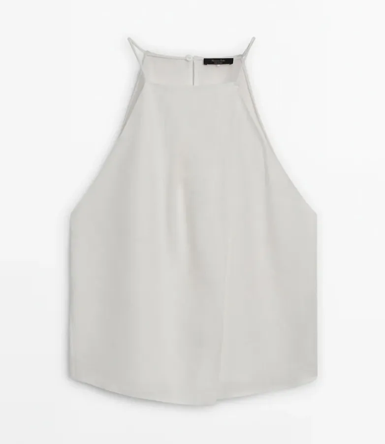 Massimo Dutti  |Casual Style Linen Sleeveless Plain Elegant Style