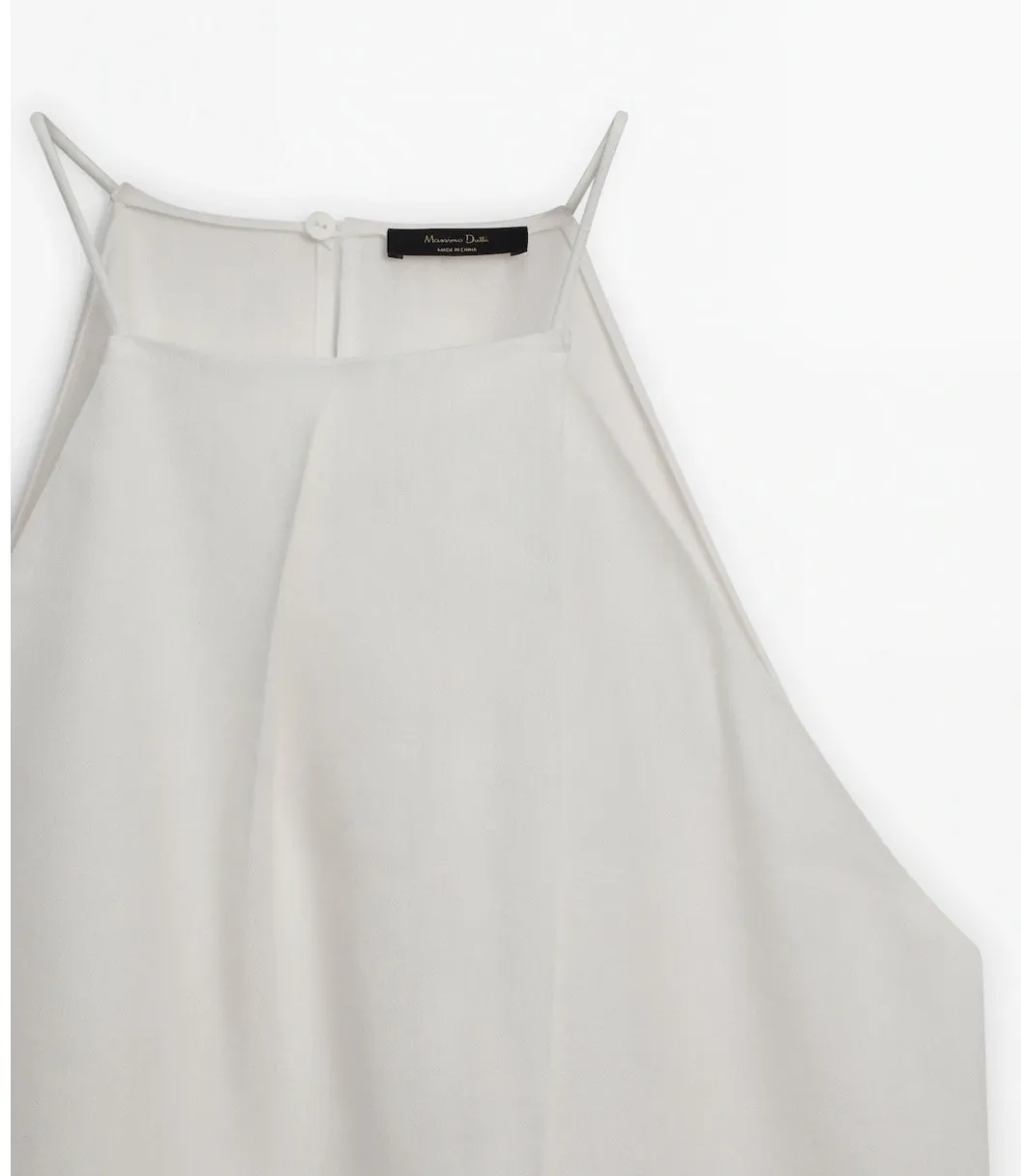 Massimo Dutti  |Casual Style Linen Sleeveless Plain Elegant Style