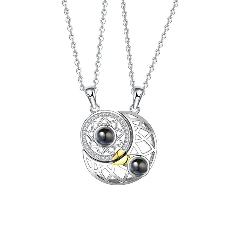 Matching Sun & Moon Necklaces with Secret Projection