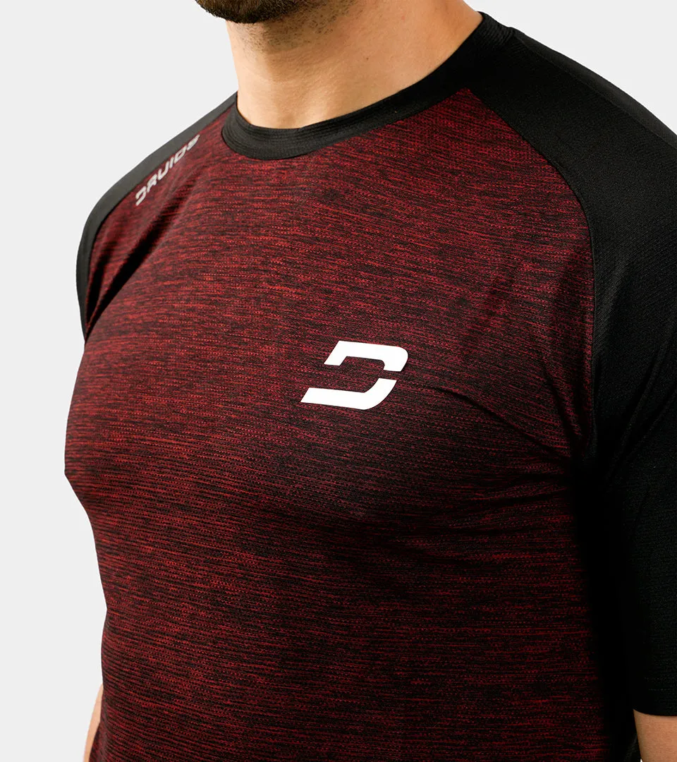 MEN'S HYBRID SPORTS T-SHIRT - RED